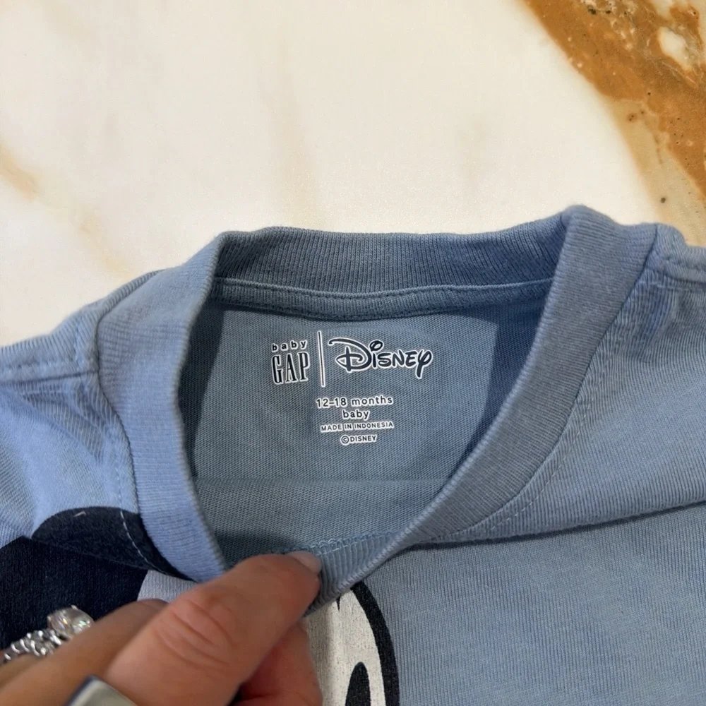 GAP Blue Long Sleeve Tee with Mickey Mouse